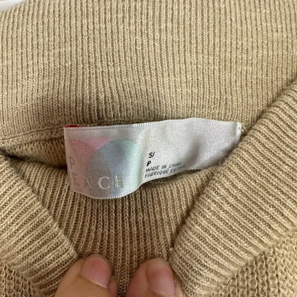 Free People FP Beach Malibu Sweater & Shorts Set In Winter Wheat Tan Size Small